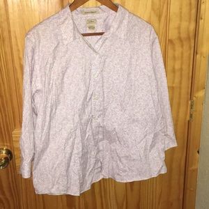 3/4 sleeve button up shirt